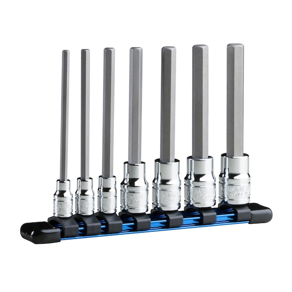 Long Hex Bit Socket Set, Metric, 7 pcs